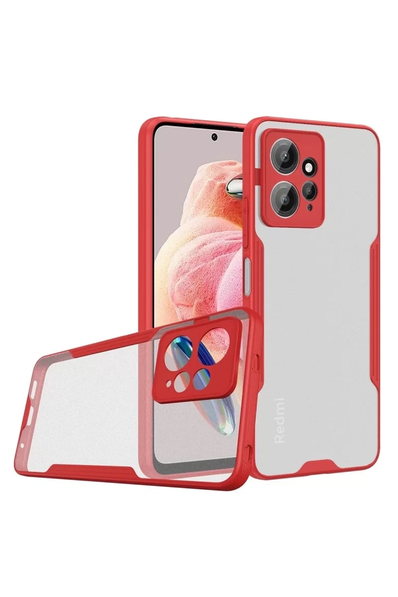 Xiaomi Redmi Note 12 4G Kılıf Platin Silikon - Kırmızı