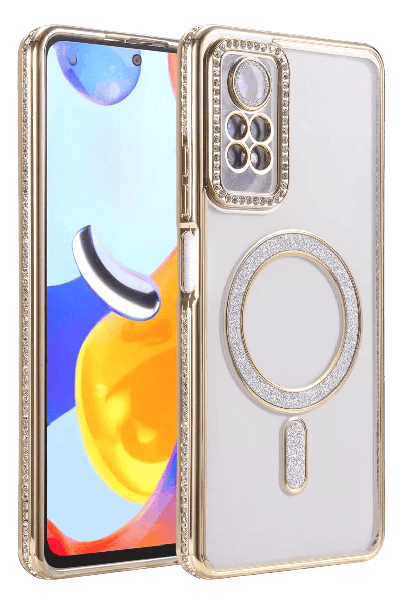 Xiaomi Redmi Note 12 Pro 4G Joke Simli Magneticsafe Kılıf - Gold