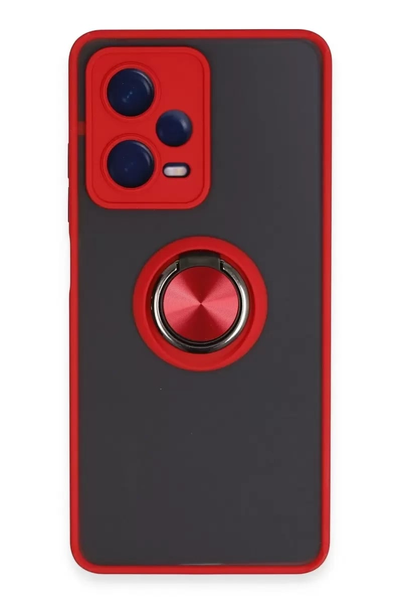 Xiaomi Redmi Note 12 Pro 5G Kılıf Montreal Yüzüklü Silikon Kapak - Kırmızı