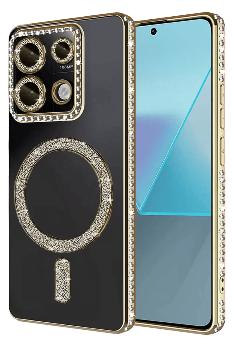 Xiaomi Redmi Note 13 Pro 4G Joke Simli Magneticsafe Kılıf - Gold