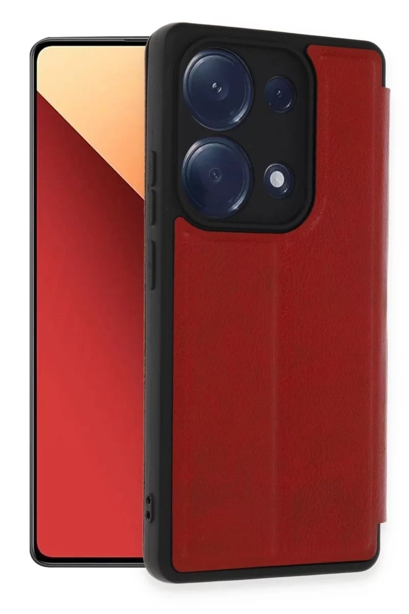 Xiaomi Redmi Note 13 Pro 4G Kılıf Flip Cover - Kırmızı