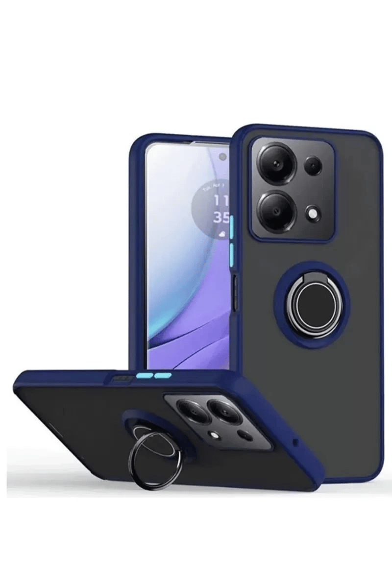 Xiaomi Redmi Note 13 Pro 5G Kılıf Montreal Yüzüklü Silikon Kapak - Lacivert