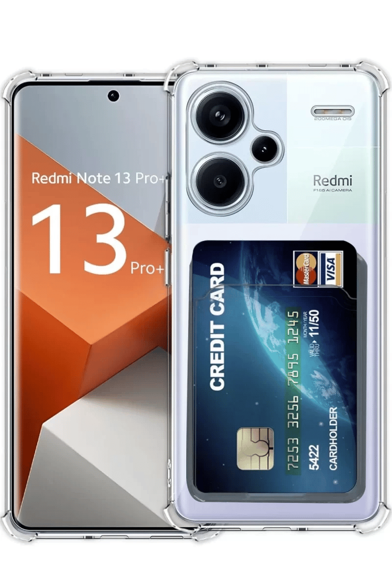Xiaomi Redmi Note 13 Pro Plus Kılıf Kart Şeffaf Silikon - Şeffaf