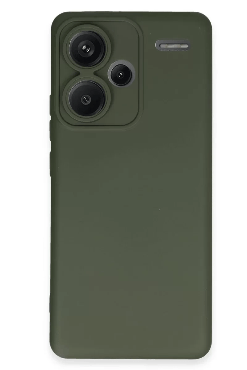 Xiaomi Redmi Note 13 Pro Plus Kılıf Nano içi Kadife Silikon - Koyu Yeşil