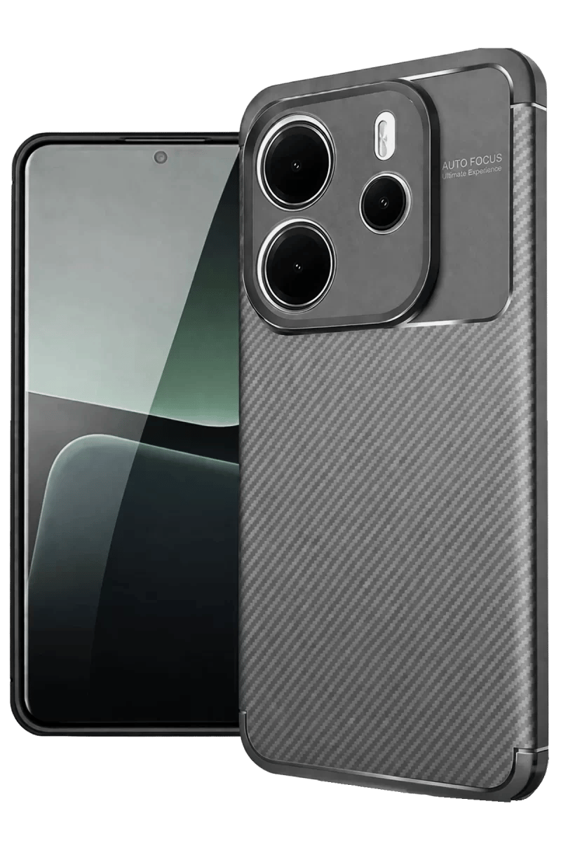Xiaomi Redmi Note 14 4G Kılıf Auto Focus Karbon Kapak - Gri