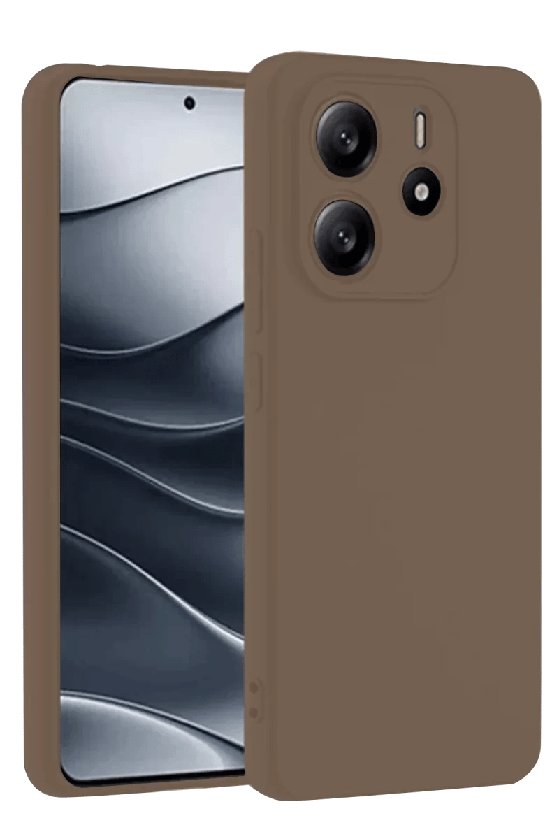 Xiaomi Redmi Note 14 4G Kılıf First Silikon - Kahverengi