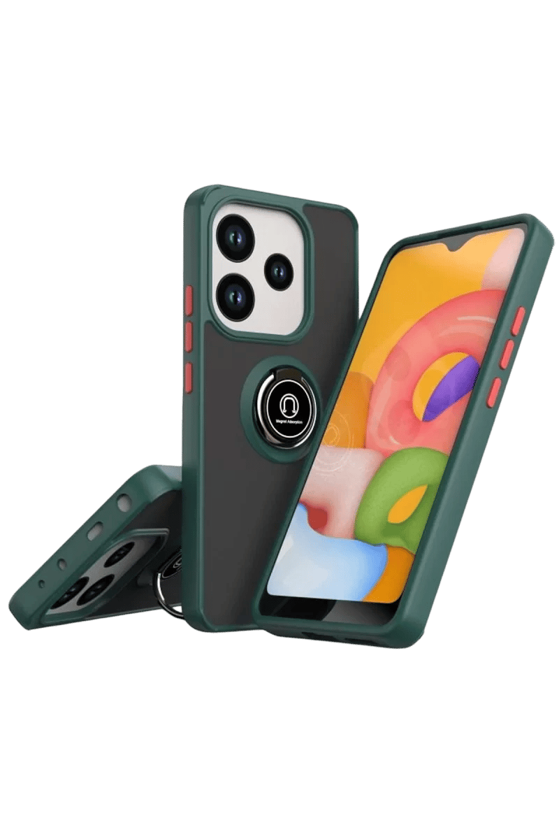 Xiaomi Redmi Note 14 4G Montreal Yüzüklü Silikon Kapak - Yeşil