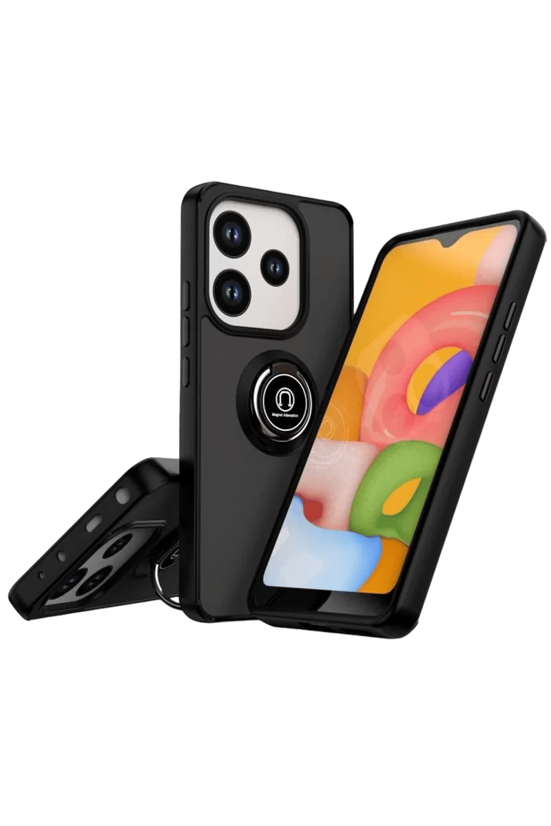 Xiaomi Redmi Note 14 4G Montreal Yüzüklü Silikon Kapak - Siyah