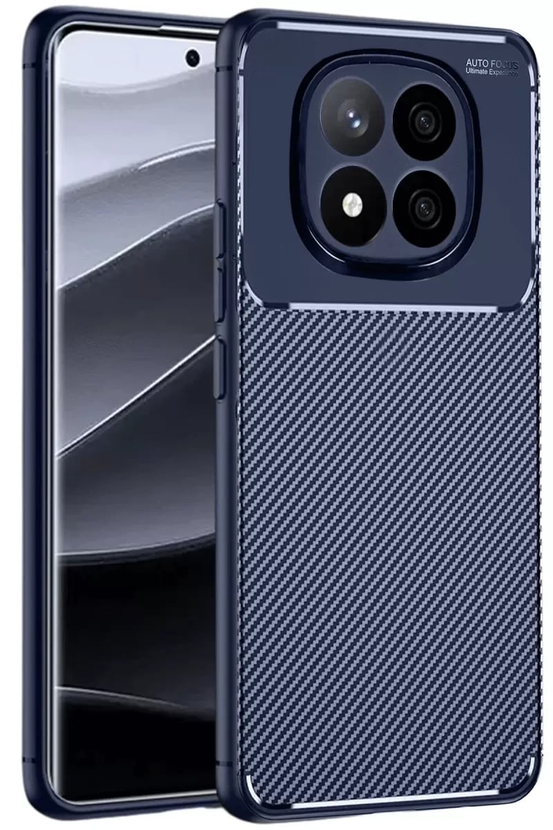 Xiaomi Redmi Note 14 Pro 4G Kılıf Auto Focus Karbon Kapak - Lacivert