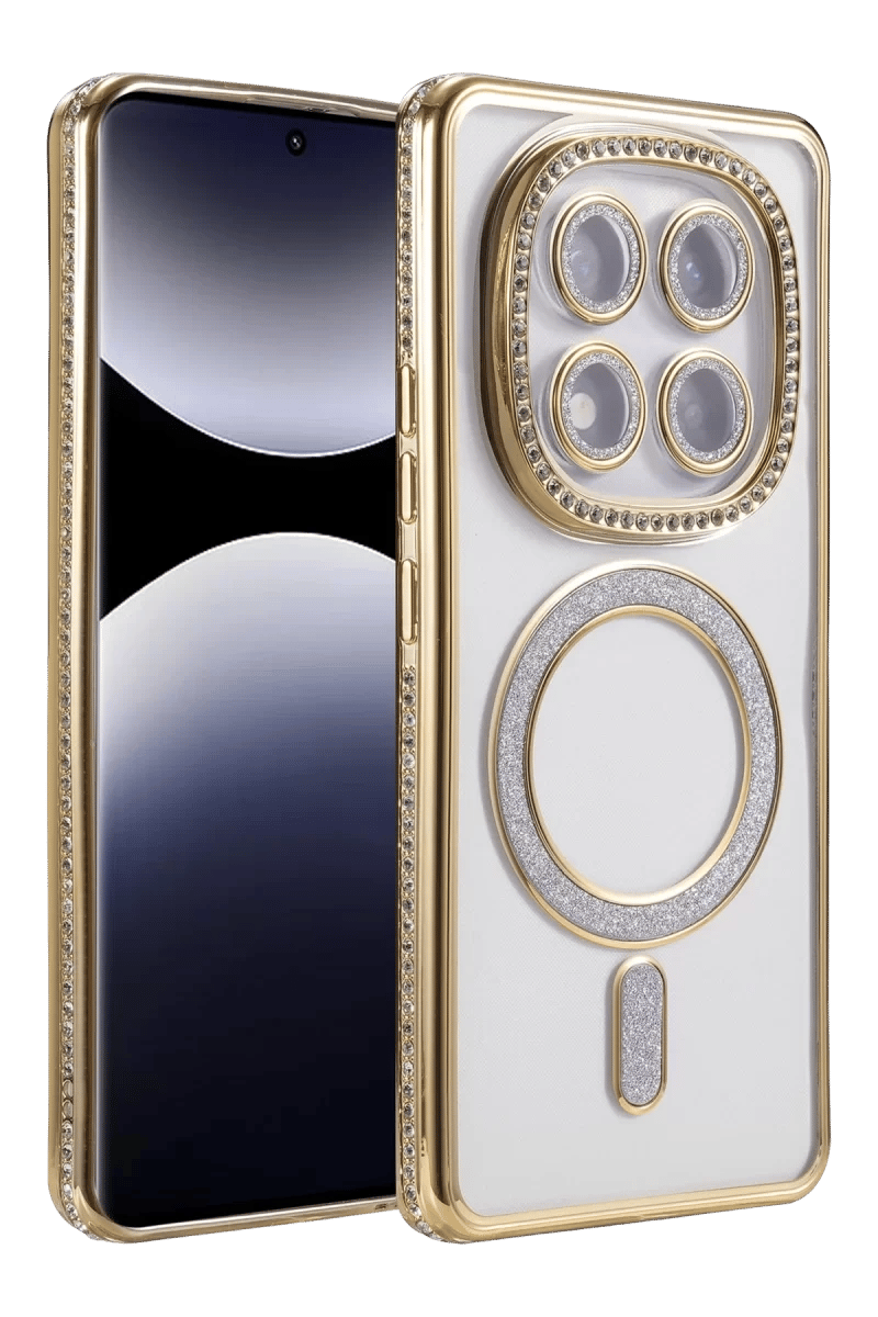 Xiaomi Redmi Note 14 Pro 5G Joke Simli Magneticsafe Kılıf - Gold