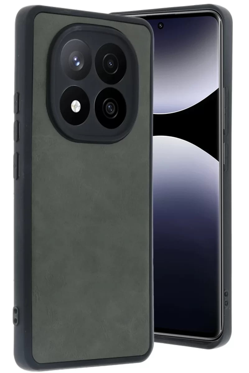 Xiaomi Redmi Note 14 Pro 5G Kılıf Aras Deri Kapak - Koyu Yeşil