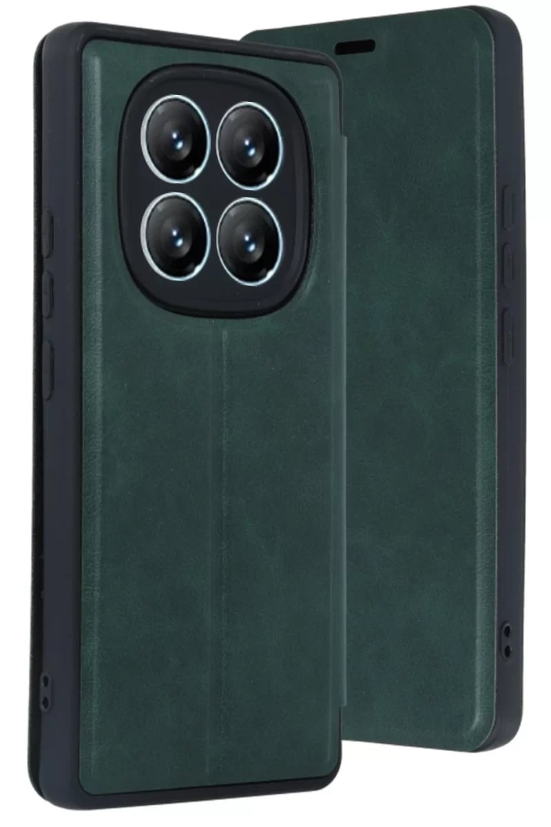 Xiaomi Redmi Note 14 Pro 5G Kılıf Flip Cover - Koyu Yeşil