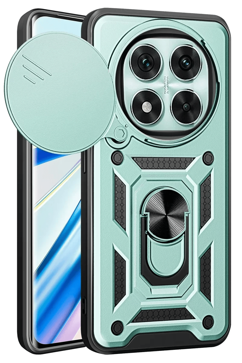 Xiaomi Redmi Note 14 Pro 5G Kılıf Pars Lens Yüzüklü Silikon - Yeşil