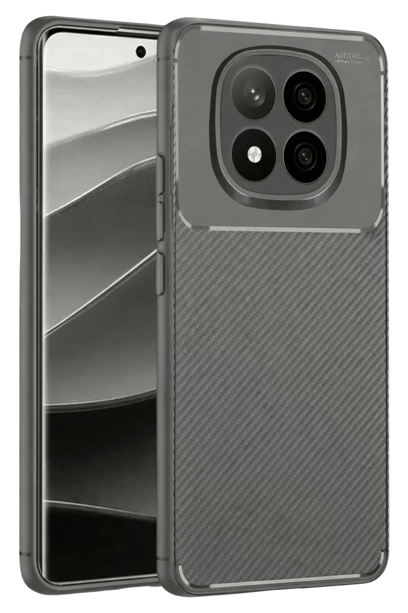 Xiaomi Redmi Note 14 Pro Plus Kılıf Auto Focus Karbon Kapak - Gri