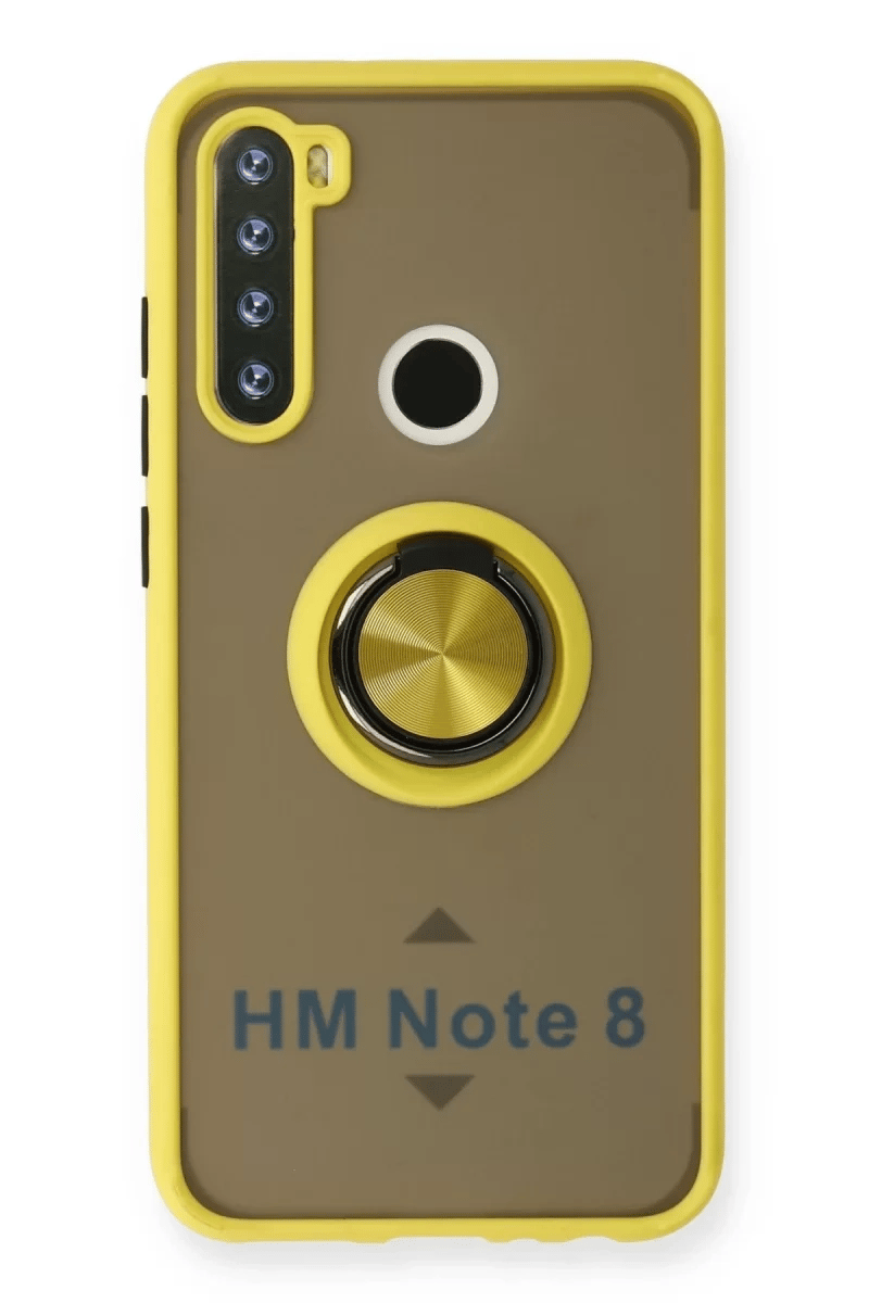 Xiaomi Redmi Note 8 Kılıf Montreal Yüzüklü Silikon Kapak - Sarı