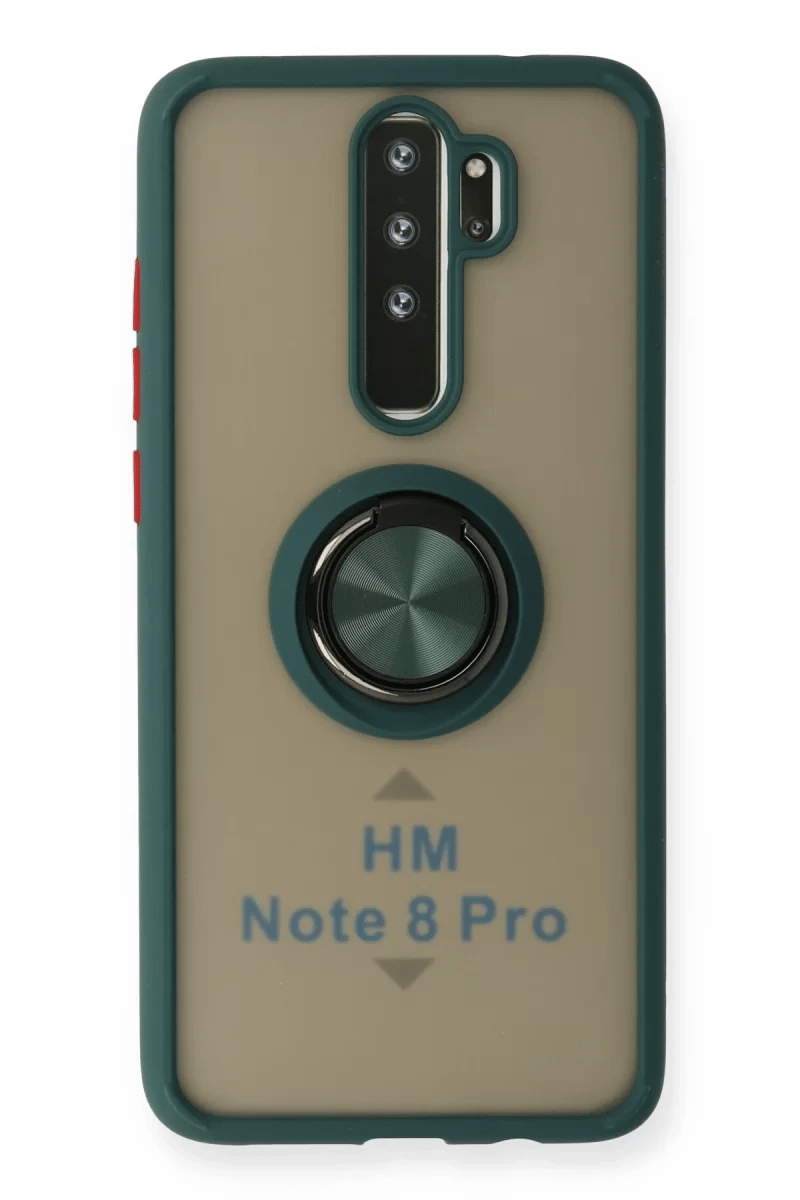 Xiaomi Redmi Note 8 Pro Kılıf Montreal Yüzüklü Silikon Kapak - Yeşil