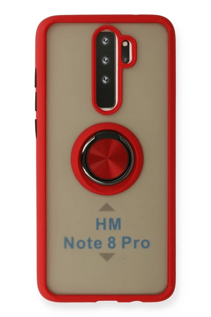 Xiaomi Redmi Note 8 Pro Kılıf Montreal Yüzüklü Silikon Kapak - Kırmızı