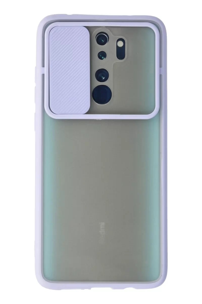 Xiaomi Redmi Note 8 Pro Kılıf Palm Buzlu Kamera Sürgülü Silikon - Lila