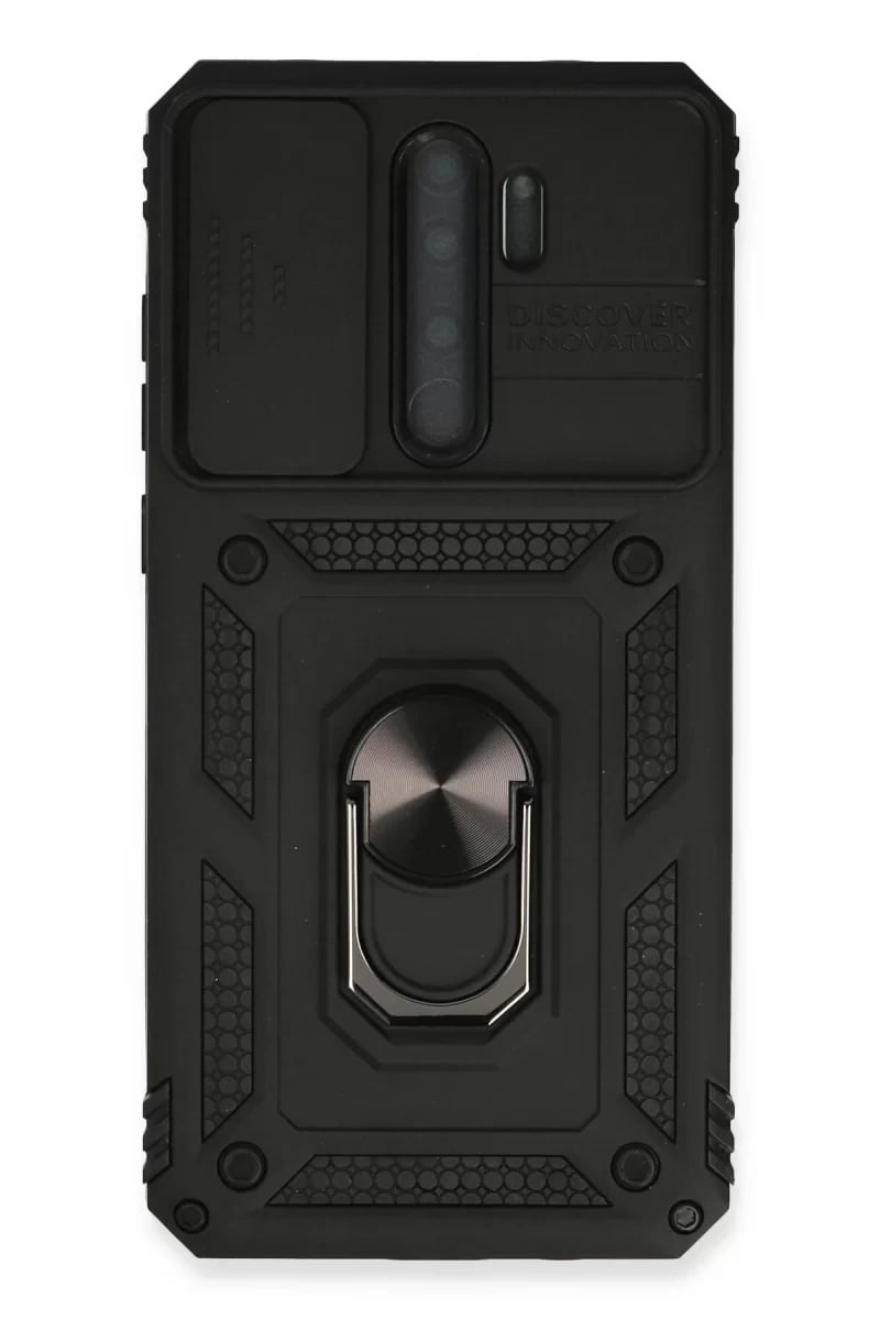 Xiaomi Redmi Note 8 Pro Kılıf Pars Lens Yüzüklü Silikon - Siyah