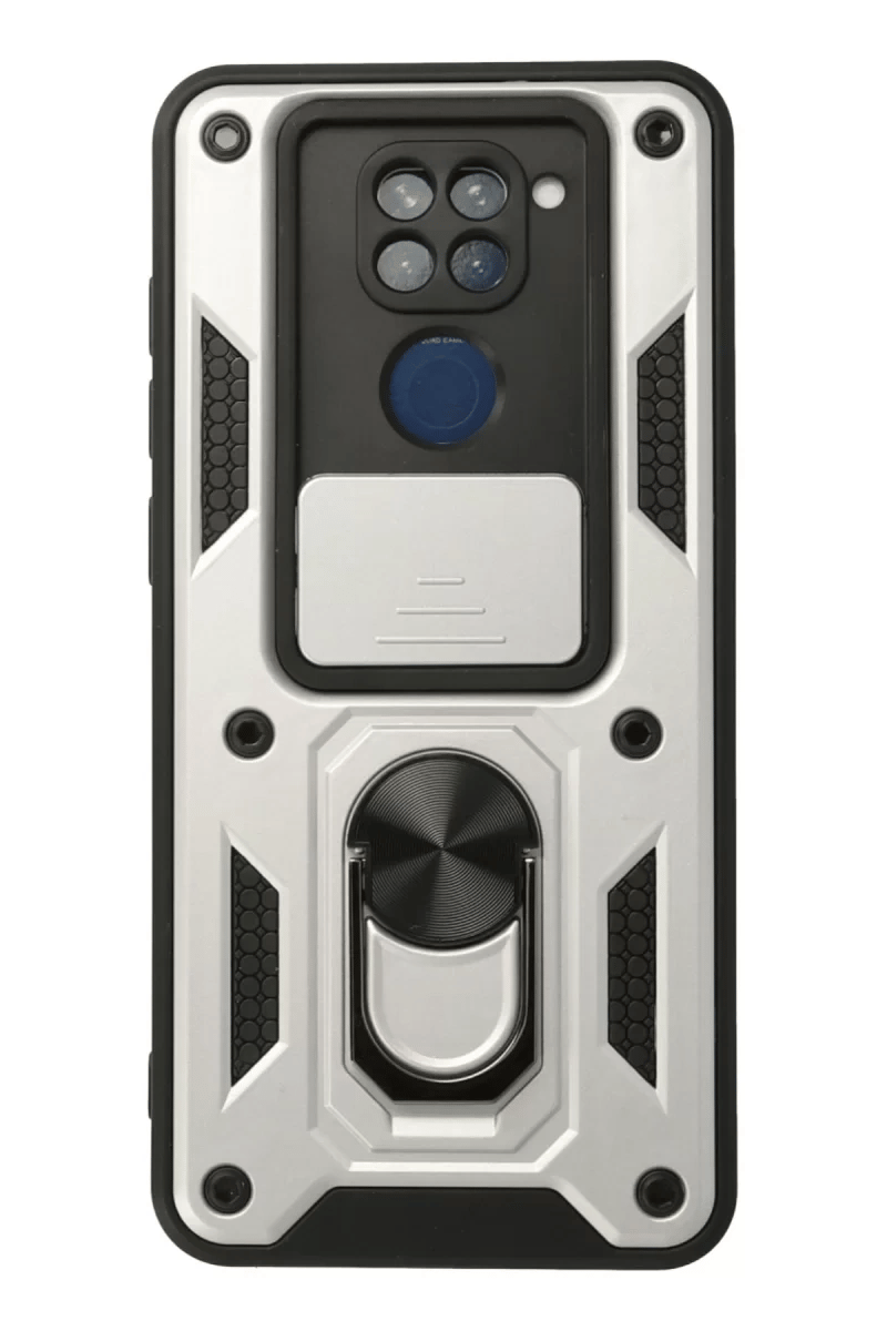Xiaomi Redmi Note 9 Kılıf Pars Lens Yüzüklü Silikon - Gümüş