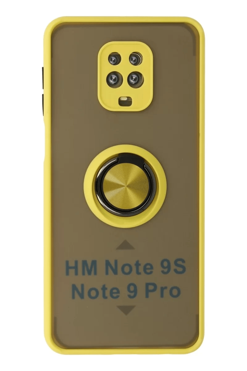 Xiaomi Redmi Note 9 Pro Kılıf Montreal Yüzüklü Silikon Kapak - Sarı