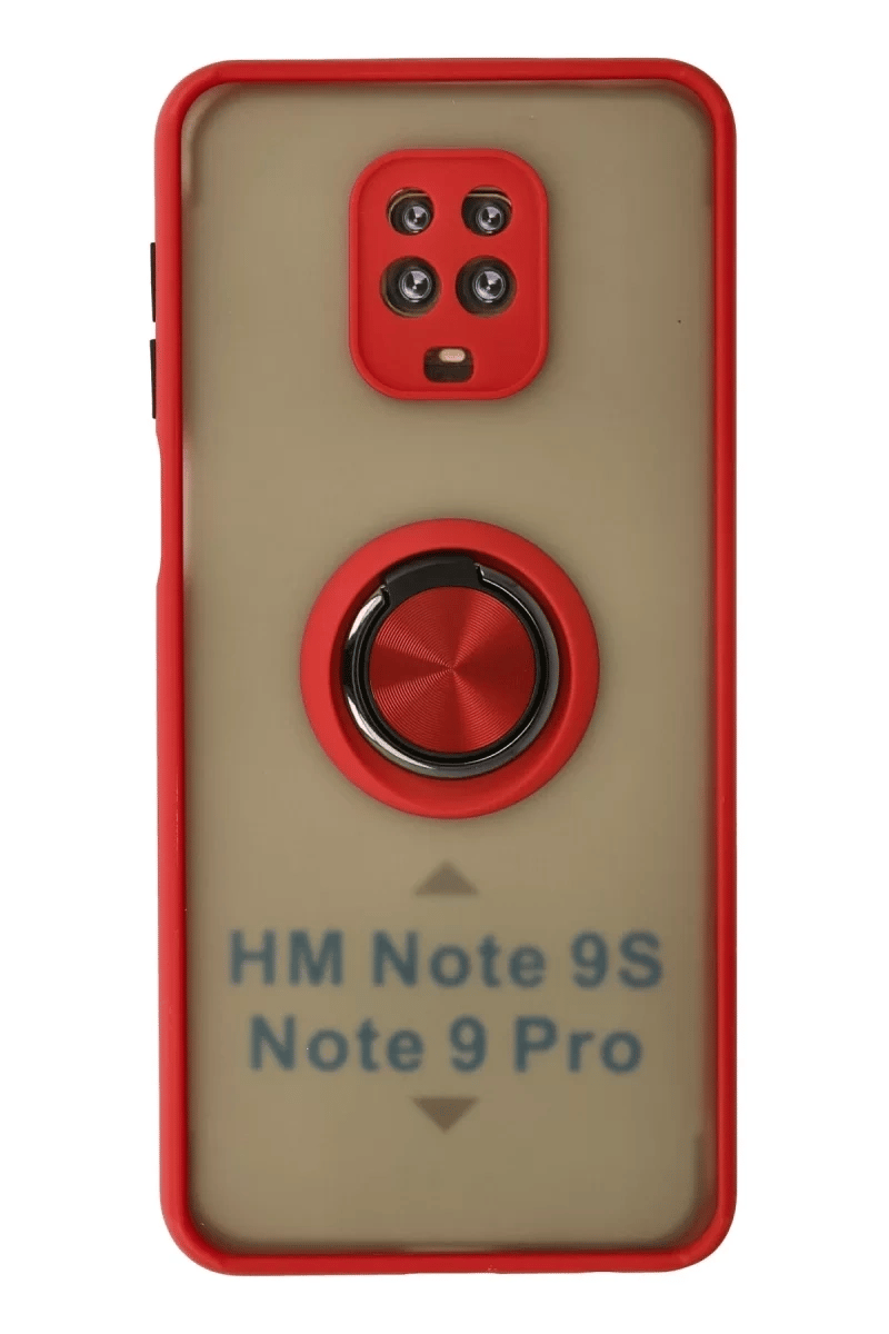 Xiaomi Redmi Note 9 Pro Kılıf Montreal Yüzüklü Silikon Kapak - Kırmızı