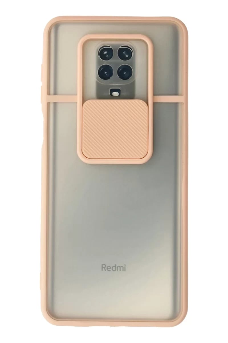 Xiaomi Redmi Note 9 Pro Kılıf Palm Buzlu Kamera Sürgülü Silikon - Pembe