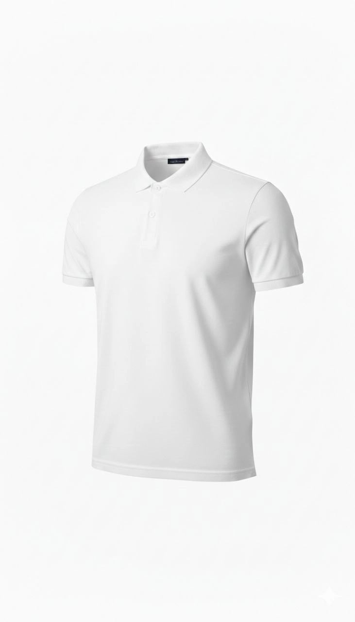 Erkek Pike Kumaş Düğmeli Yaka Regular Fit Günlük Kısa kol Tişört T-shirt - Beyaz