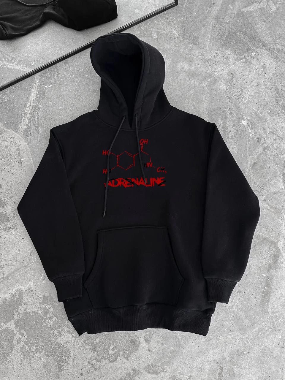 Kışlık Uzun Kol Kapüşonlu SweatShirt - Siyah