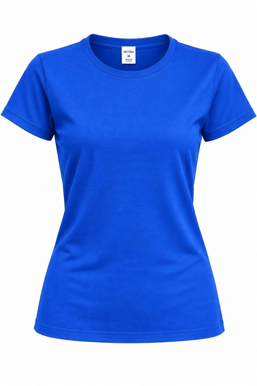 Kız Çocuk Basic Bisiklet Yaka Kısa Kollu Slim Fit Yazlık Tişört