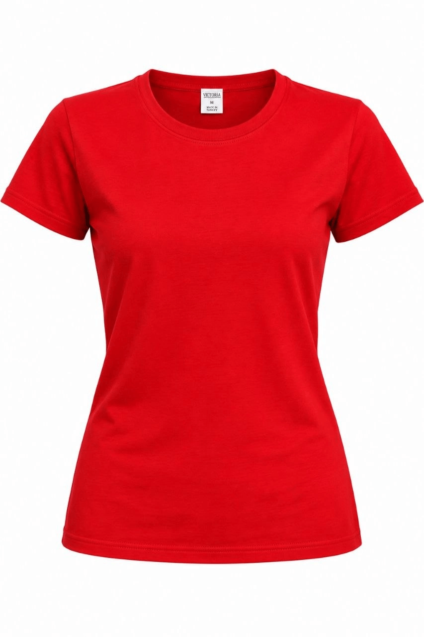 Kız Çocuk Basic Bisiklet Yaka Kısa Kollu Slim Fit Yazlık Tişört