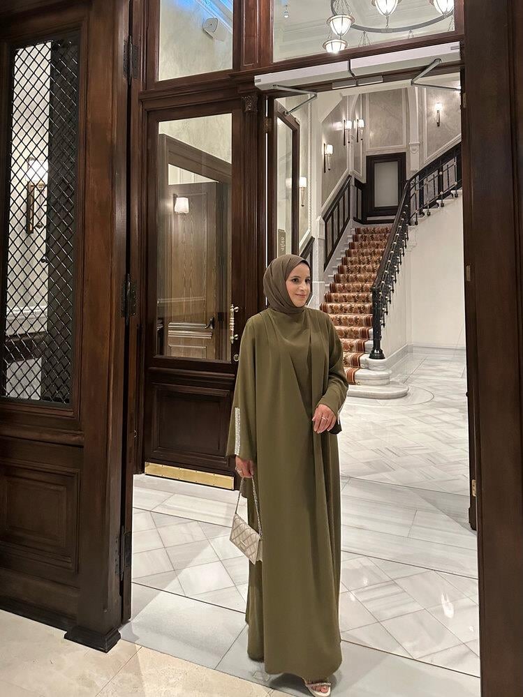 Diamond Abaya Elbise | Kına Yeşili