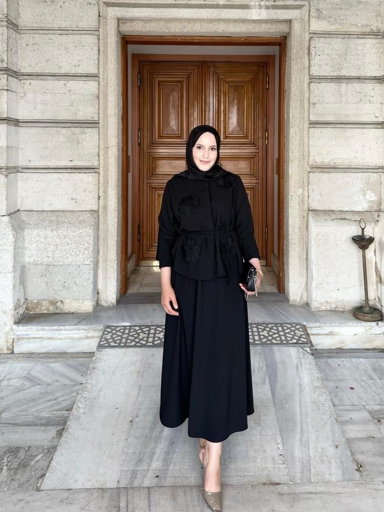 Elisa Gül Etek Takım | Siyah