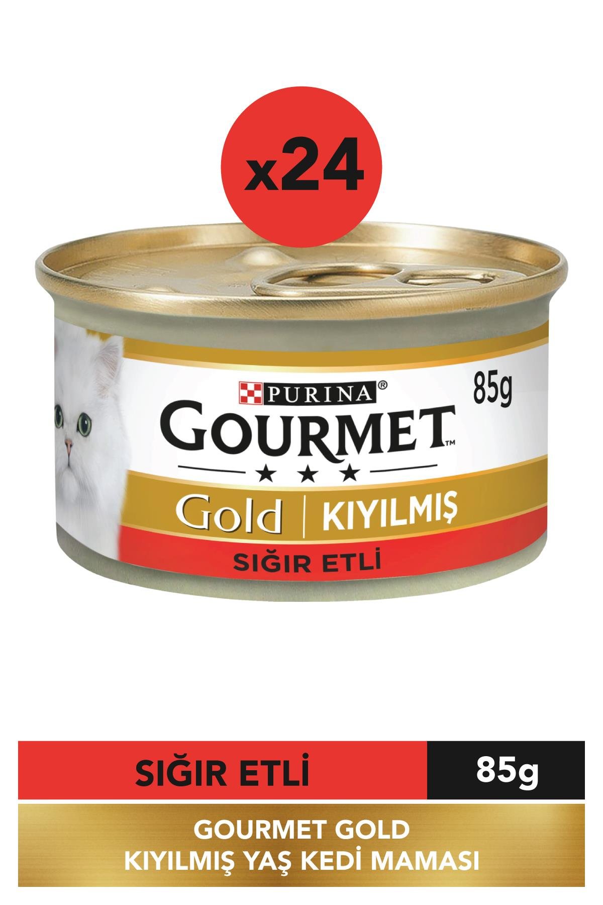 Kıyılmış Sığır Etli Kedi Konservesi 85 gr 24 Adet
