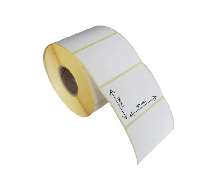 500 Sarım Kuşe Termal  Etiket 100X100 MM