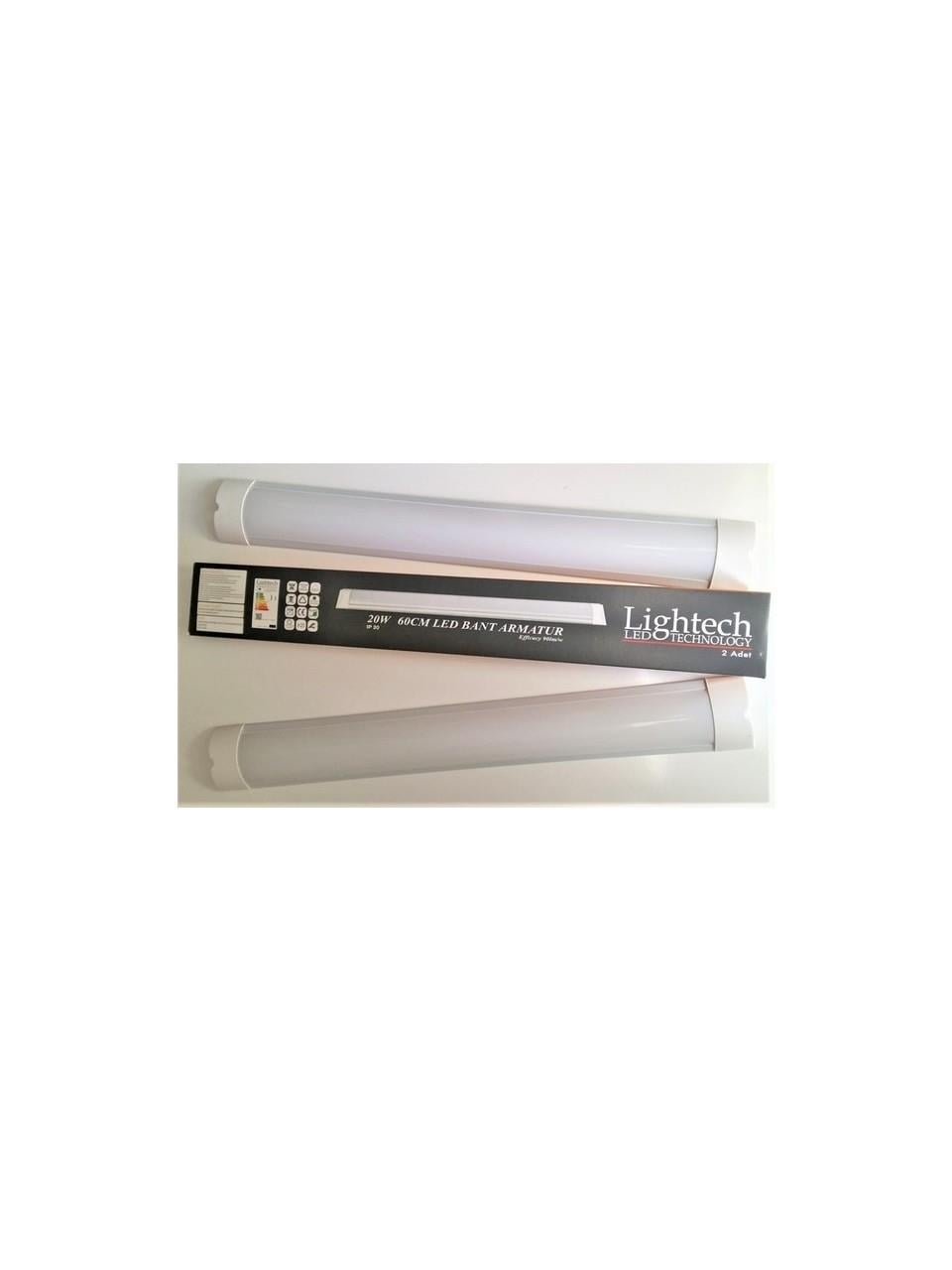 Lightech 60CM 20W Beyaz LED Bant Armatür - Tek Kutu 2 Adet