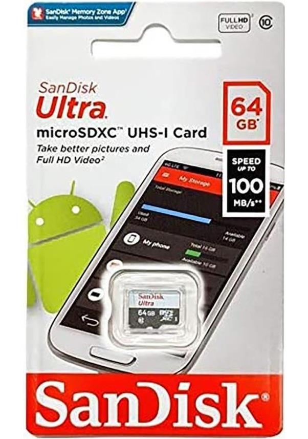 Sandısk Ultra 64Gb 100Mb - S Microsdxc Hafıza Kartı