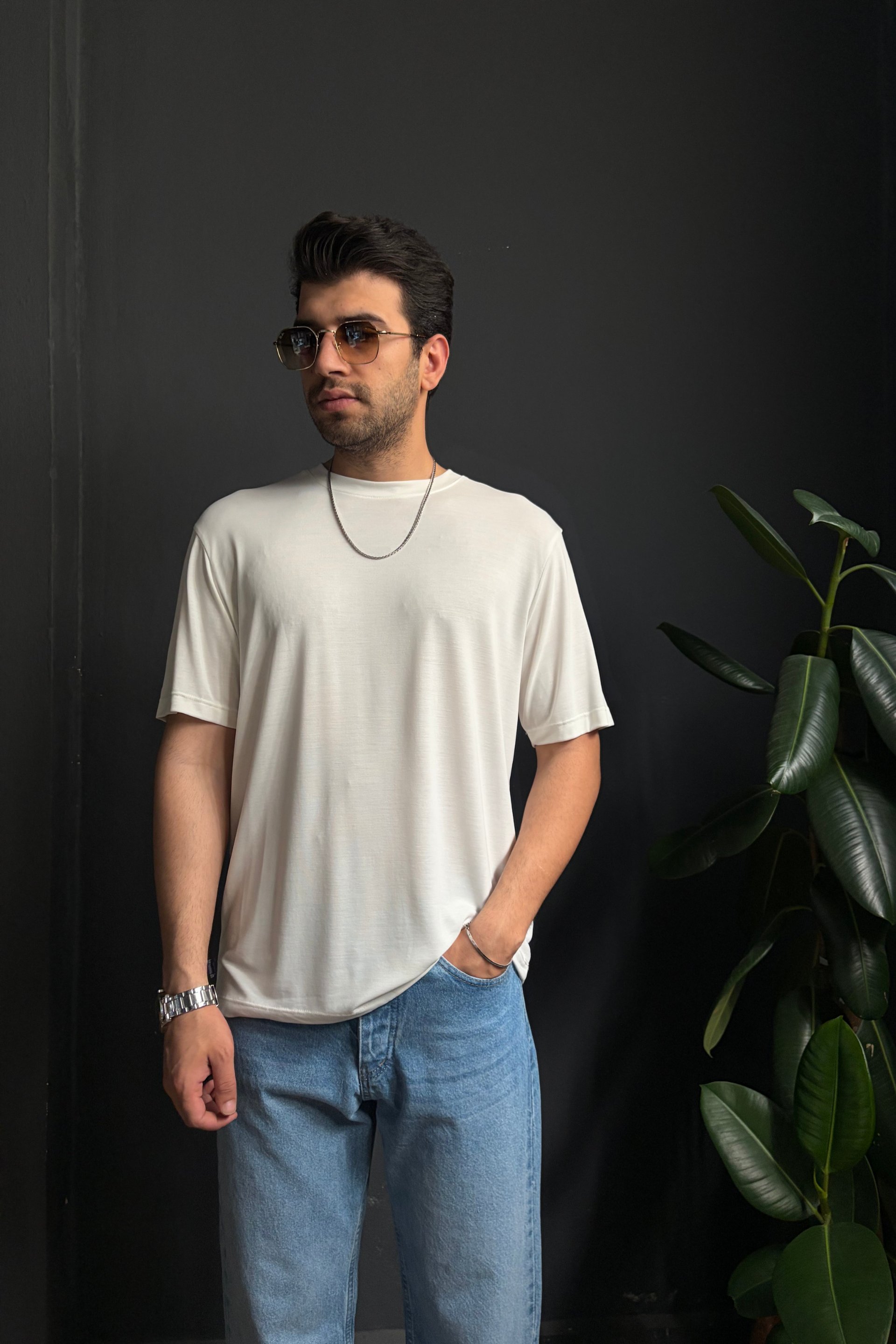 Beyaz Modal Basic Tişört