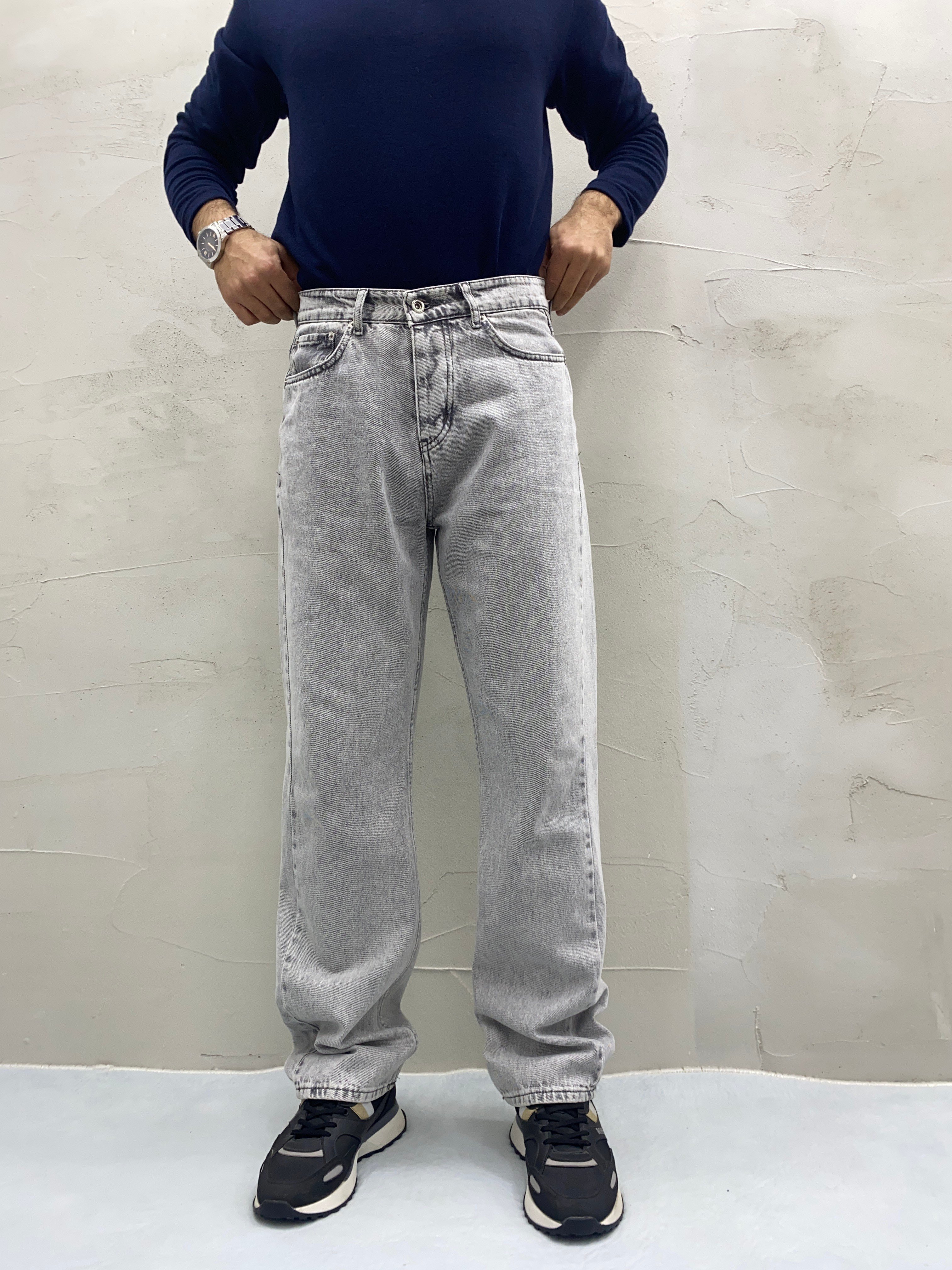 Gri Baggy Jean