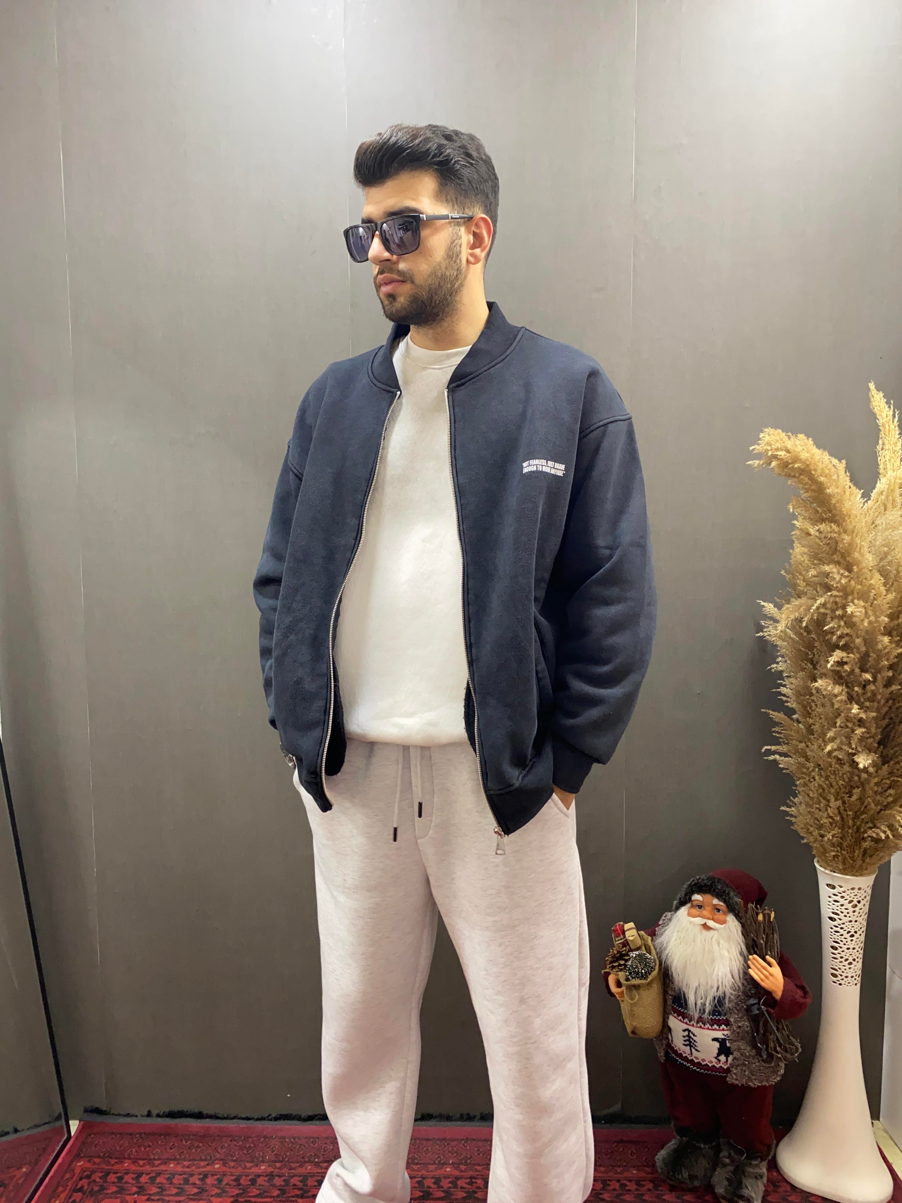 Siyah Yıkamalı Oversize Hırka