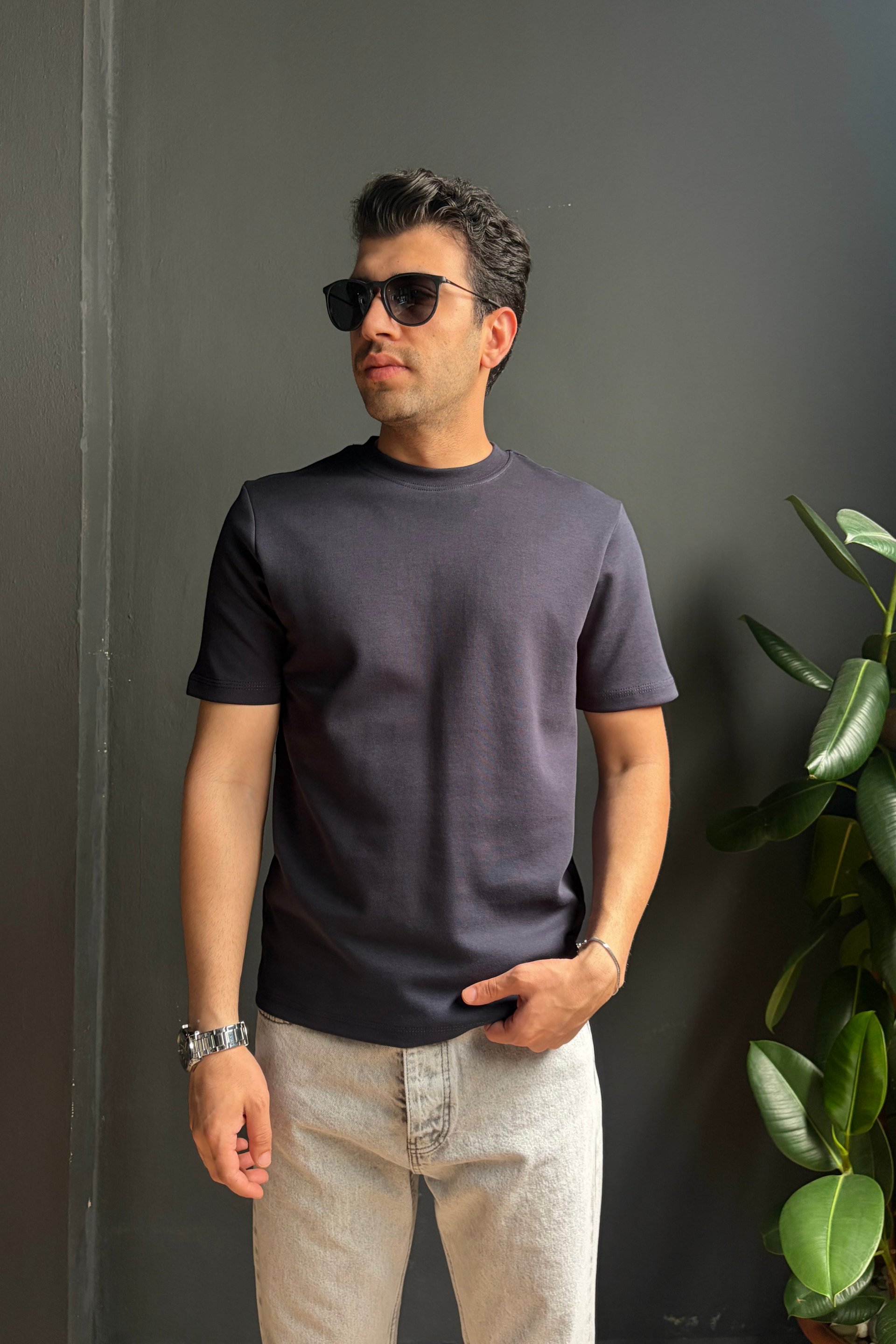 Slimfit Basic Lacivert Tişört