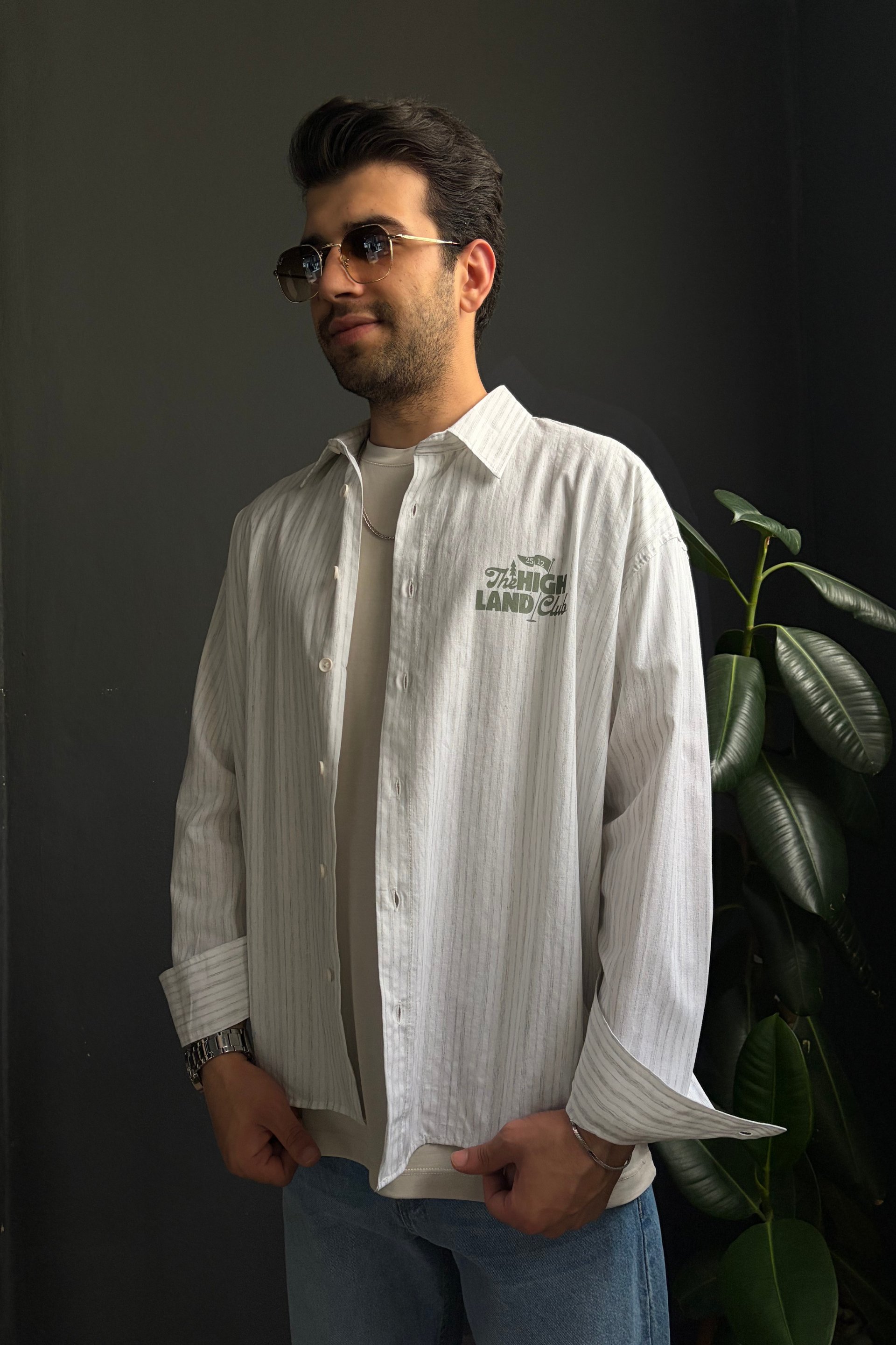 Yeşil The Nıgh Land Club Oversize Tasarım Gömlek