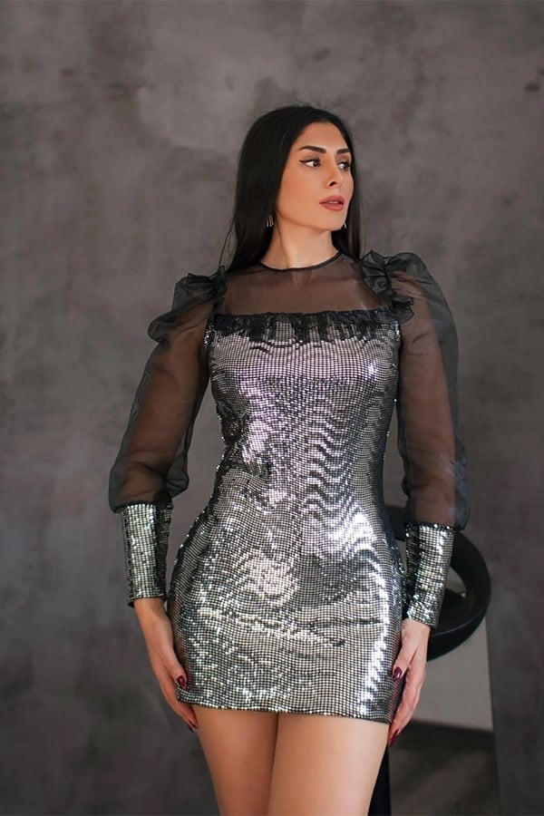 Parlak Mini Elbise