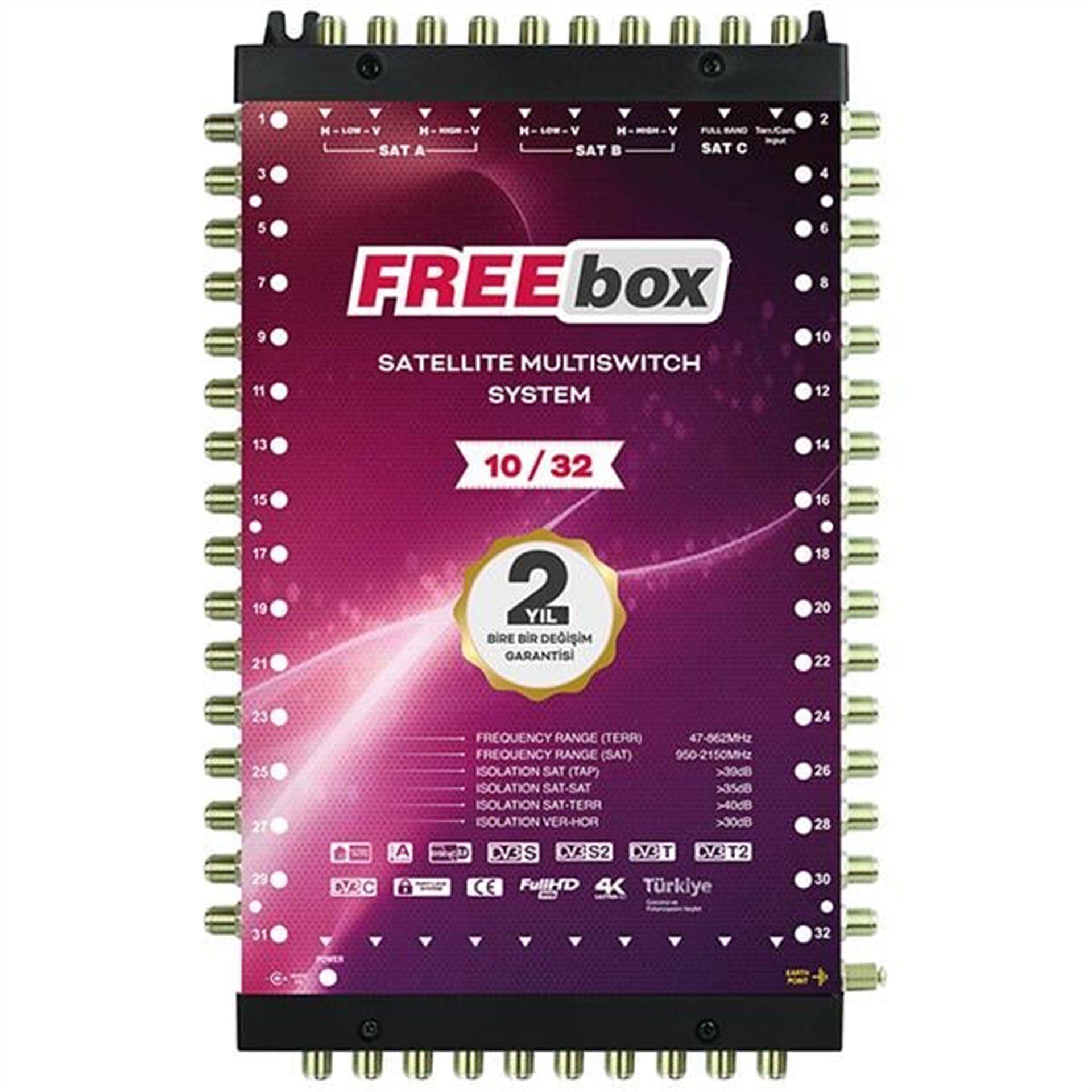 Freebox 10X32 Kaskatlı Santral Freebox - Freebox Kaskatlı Uydu Santral