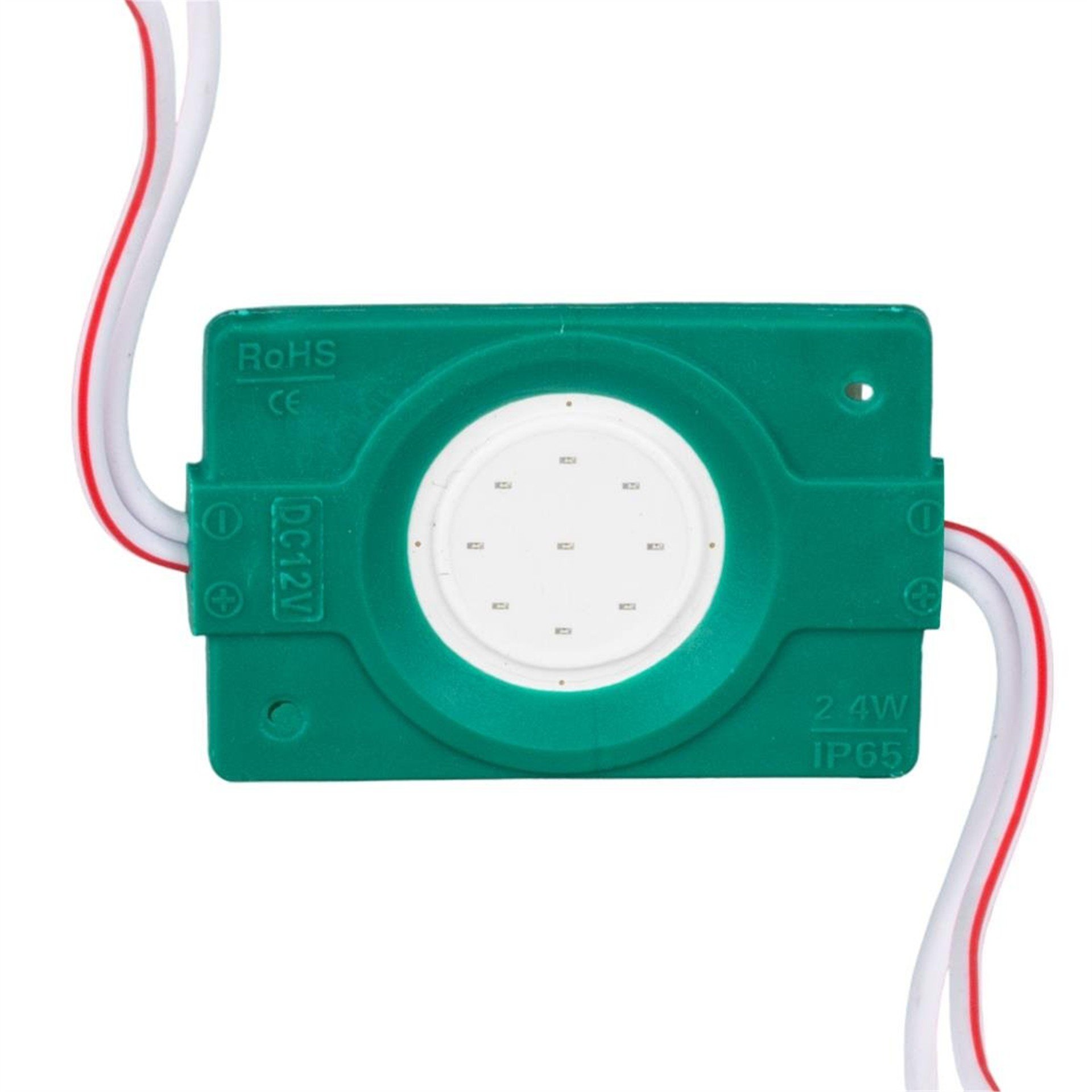 Powermaster 12 Volt 2.4 Watt Yeşil COB LED Modül - 40x22 mm - Modül Led