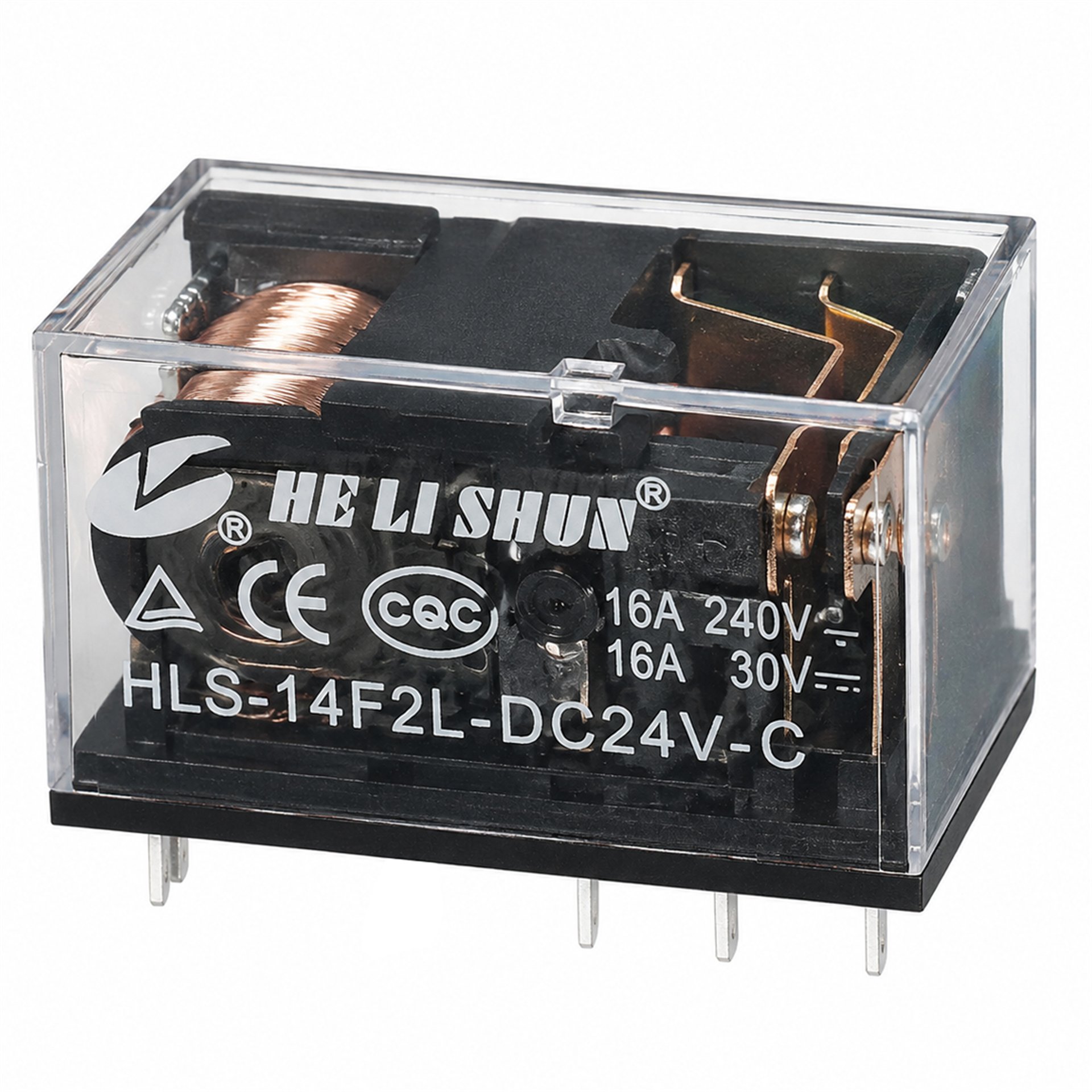 Reyonex 12 VOLT ROLE ÇİFT KONTAK ŞEFFAF 8 BACAK 16 AMPER HLS-14F2L-DC24V - Muhtelif Elektronik Malzemeler