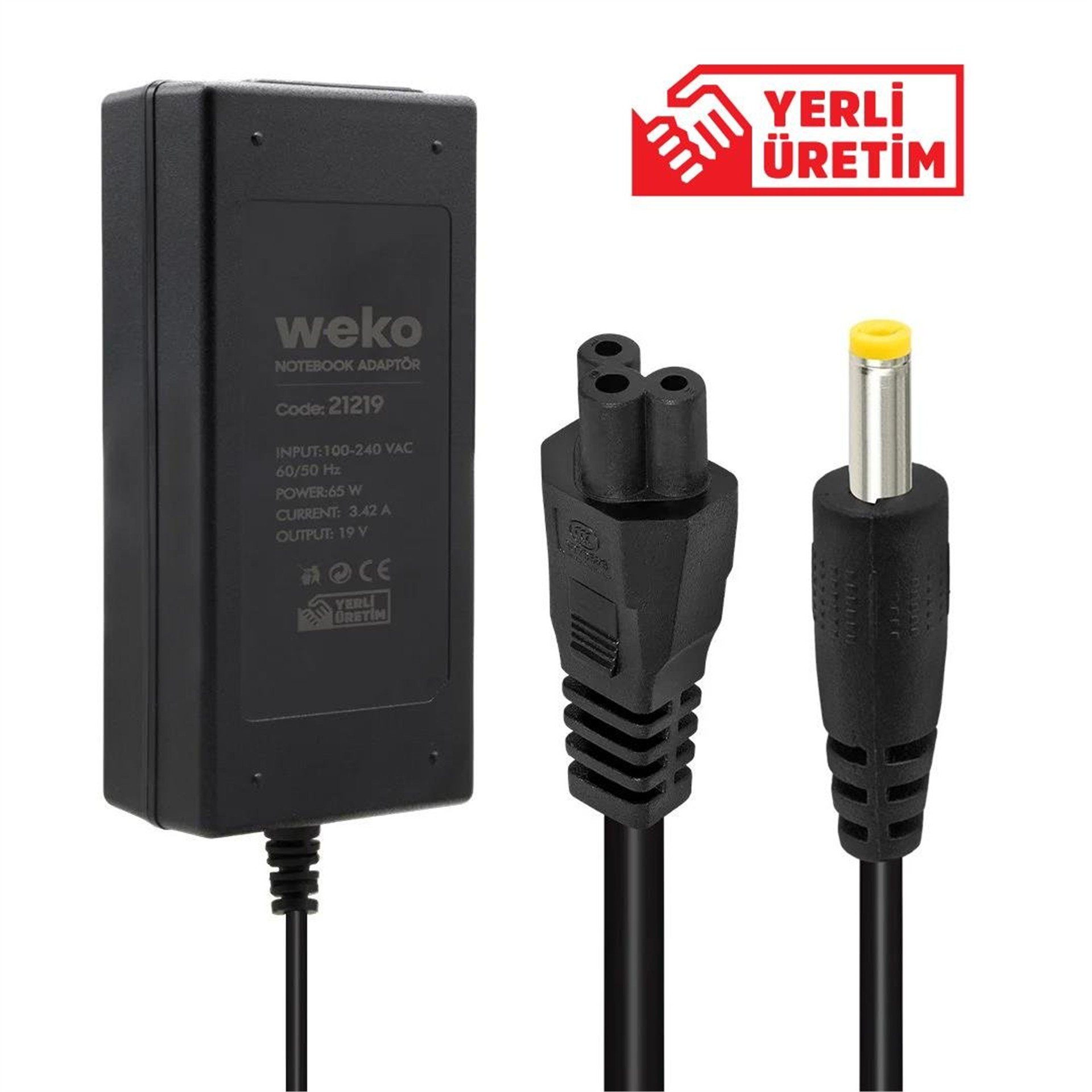 Weko 19 Volt 3.42 Amper 65 Watt Notebook Adaptör (4.0*1.7 Uçlu) - Laptop Adaptörleri