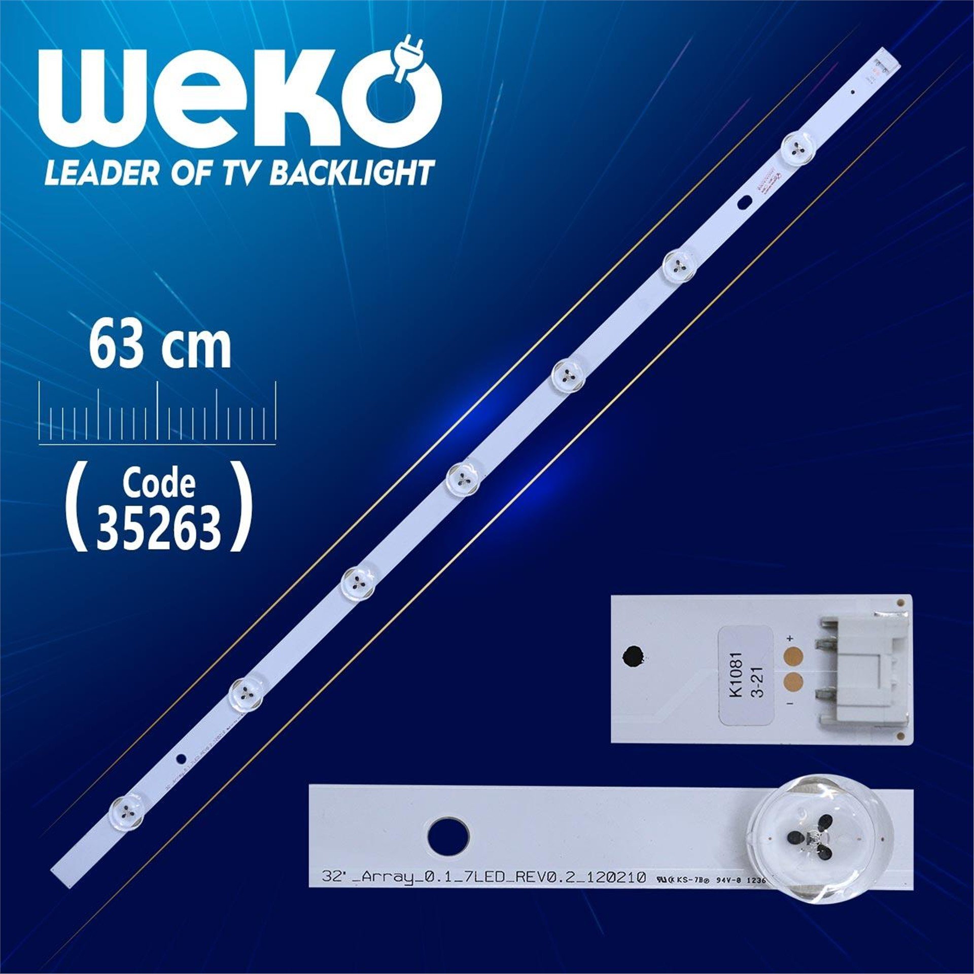 Weko 32'' _ ARRAY _ 0.1 _ 7LED _ REV0.2 - ( 63 Cm ) 7 Ledli - ( WK-411 ) Tv Led Bar - Tv Led Bar