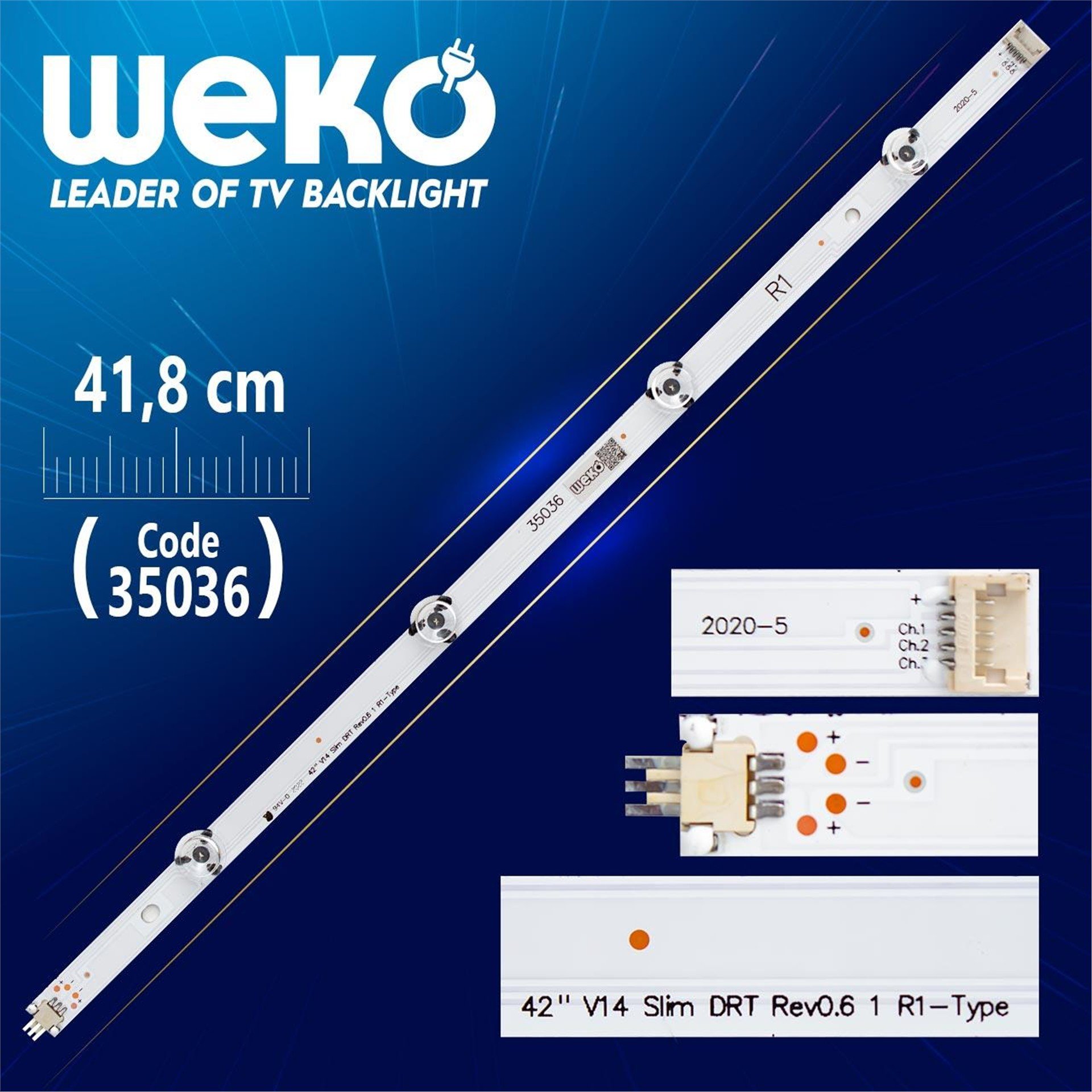 Weko 42'' V14 SLİM DRT REV0.6 1 R1 - TYPE  -  6916L 1683A - (41.8 CM) - 4 LEDLİ - (WK-816) Tv Led Bar - Tv Led Bar