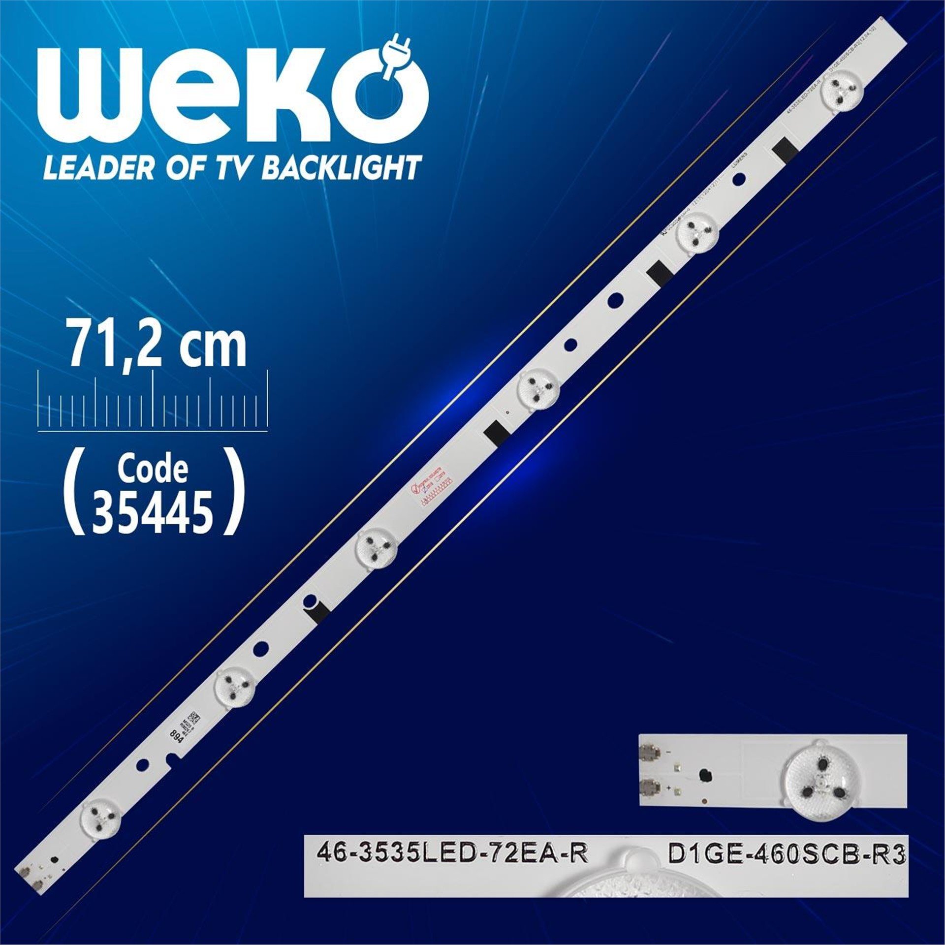 Weko 46-3535LED-72EA-R - D1GE-460SCB-R4 - 45.8 Cm 6 Ledli - WK-497 Led Tv Bar - Tv Led Bar